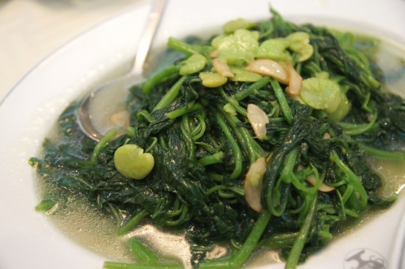 Stir-fried Amaranth with Broad Beans; Hong Kong Old Restaurant. Photo: edyeah