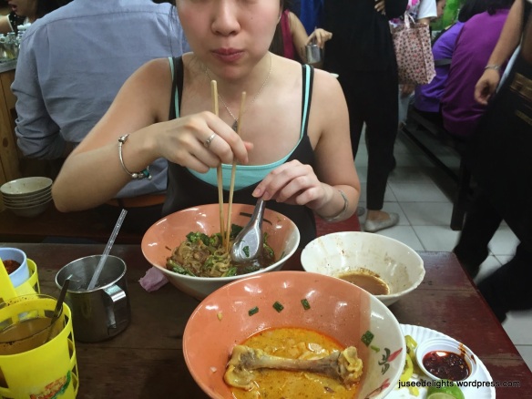 Me finishing everything; Ruathong Noodles, Bangkok