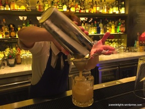 Bartender "Oil" mixing; Vesper Cocktail Bar & Restaurant, Bangkok